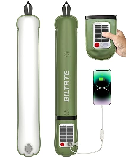 Inflatable Solar Camping Lantern,USB Rechargeable,4 Lighting Modes,IP66 Waterproof,Portable and Lightweight Tent Light(BUY 1 GET 1 FREE)