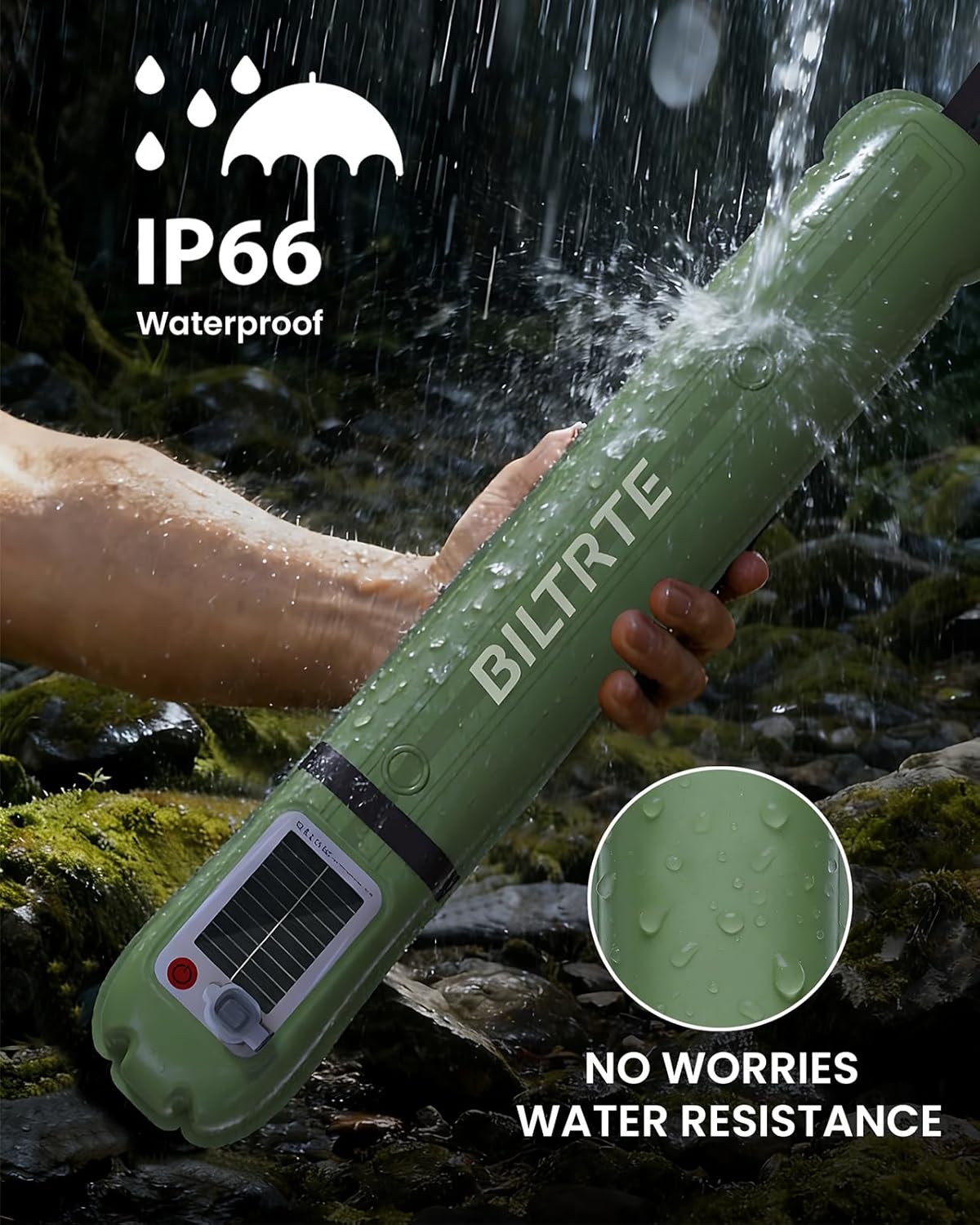 Inflatable Solar Camping Lantern,USB Rechargeable,4 Lighting Modes,IP66 Waterproof,Portable and Lightweight Tent Light(BUY 1 GET 1 FREE)