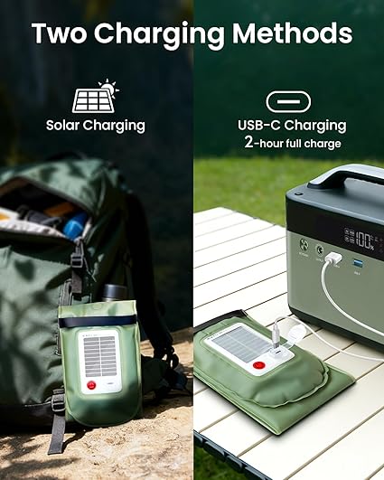 Inflatable Solar Camping Lantern,USB Rechargeable,4 Lighting Modes,IP66 Waterproof,Portable and Lightweight Tent Light(BUY 1 GET 1 FREE)