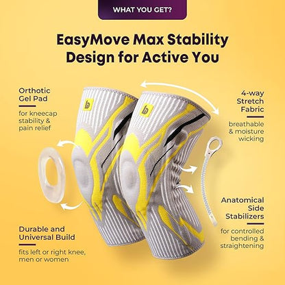 betterhood Premium Knee Sleeve with EasyMove Max Stability (BUY 1 GET 1 FREE)
